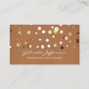 Gold Foil Confetti Modern Elegant Visitekaartje