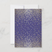 Gold Foil Confetti Navy Wedding RSVP Kaarten (Achterkant)