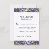 Gold Foil Confetti Navy Wedding RSVP Kaarten Kaartje (Voorkant)