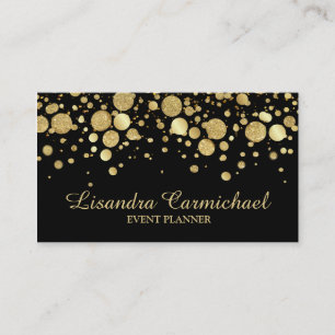 Gold Foil Confetti op zwart Visitekaartje