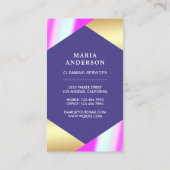 Gold Foil Confetti Paarse stofzuiger reinigingsdie Visitekaartje (Achterkant)