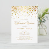 Gold Foil Confetti Rehearings Kaart (Staand voorkant)