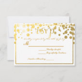 Gold Foil Confetti RSVP Uitnodiging trouwkaart (Voorkant)