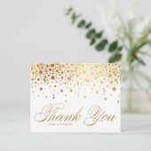 Gold Foil Confetti Stippen Bedankt Briefkaart (Staand voorkant)