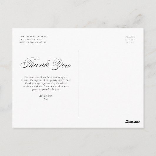 Gold Foil Confetti Stippen Bedankt Briefkaart (Achterkant)