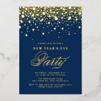 Gold Foil Confetti Stippen Blue New Year