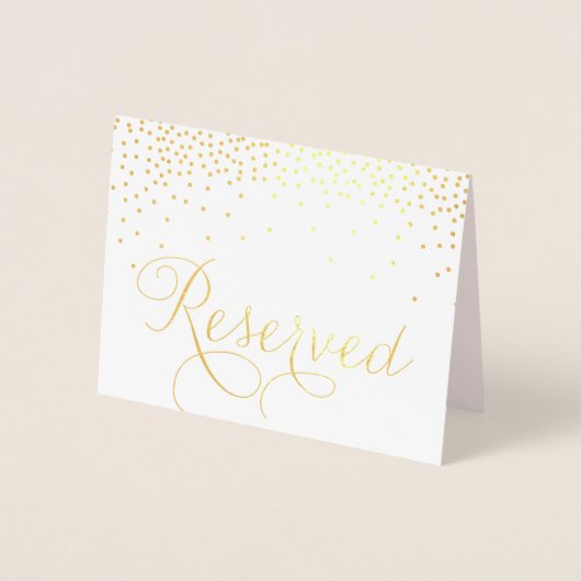Gold Foil Confetti Stippen Gereserveerd Weddenscha Folie Kaarten (Voorkant)