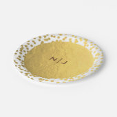 Gold Foil Confetti Stippen Glam Modern Wedding Papieren Bordje (Gekanteld)