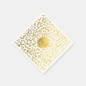 Gold Foil Confetti Stippen Glam Modern Wedding Servetten (Hoek)
