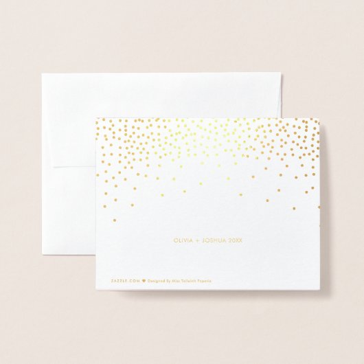 Gold Foil Confetti Stippen Guest Book Weddenschap Folie Kaarten (Met envelop)