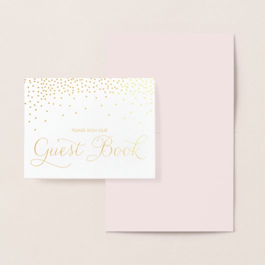Gold Foil Confetti Stippen Guest Book Weddenschap Folie Kaarten (Display)