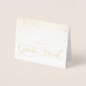 Gold Foil Confetti Stippen Guest Book Weddenschap Folie Kaarten (Voorkant)
