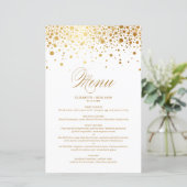 Gold Foil Confetti Stippen Weddenningkaart (Staand voorkant)