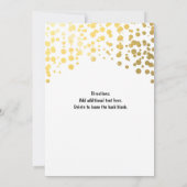 Gold Foil Confetti Stippen Witte bruiloft uitnodig Kaart (Achterkant)