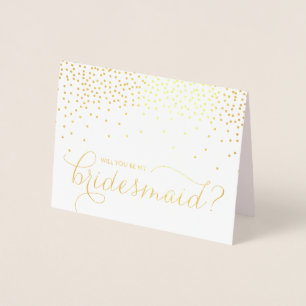 Gold Foil Confetti Stippen zullen je mijn Bridesma Folie Kaarten