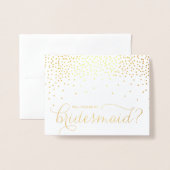 Gold Foil Confetti Stippen zullen je mijn Bridesma Folie Kaarten (Voorkant met envelop)