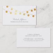 Gold Foil Confetti String Lights Elegant Visitekaartje (Voorkant / Achterkant)