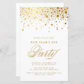 Gold Foil Confetti - Uitnodiging voor Eve-partij n (Voorkant / Achterkant)