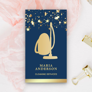 Gold Foil Confetti Vacuum Cleaner Cleaner Service Visitekaartje