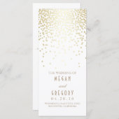 Gold Foil Confetti White Wedding Programma's (Voorkant / Achterkant)