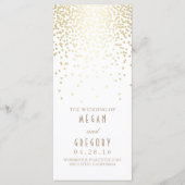 Gold Foil Confetti White Wedding Programma's (Voorkant)