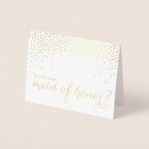 Gold Foil Confetti wil je mijn eerbetoon zijn Folie Kaarten