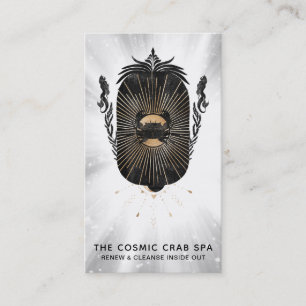 *~* Gold Foil Crab Moon Nautical Mermaids Visitekaartje