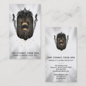 *~* Gold Foil Crab Moon Nautical Mermaids Visitekaartje (Voorkant / Achterkant)