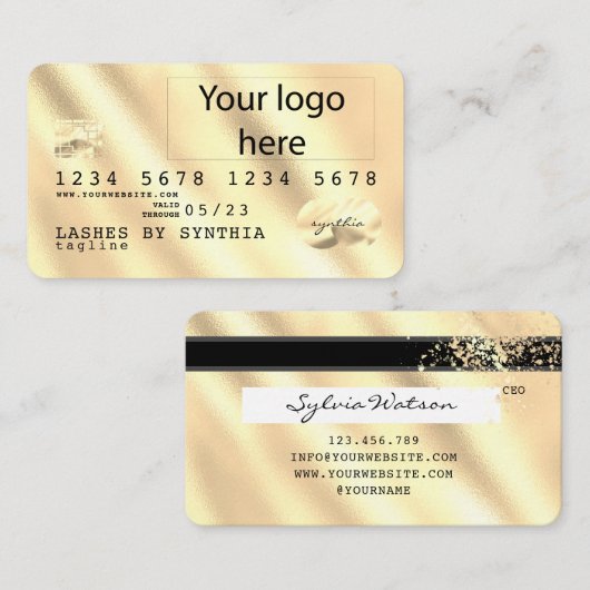 Gold foil Credit Kaart voegt uw logo toe Visitekaartje (Voorkant / Achterkant)