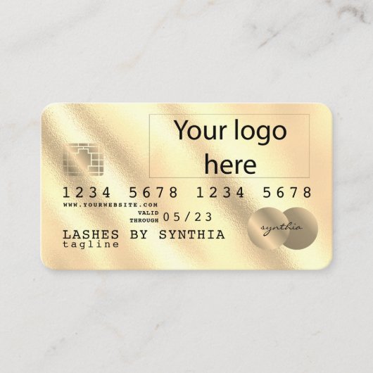 Gold foil Credit Kaart voegt uw logo toe Visitekaartje (Voorkant)