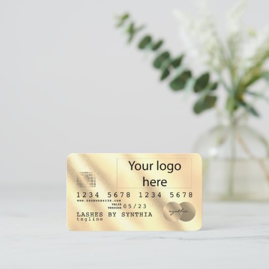 Gold foil Credit Kaart voegt uw logo toe Visitekaartje (Staand voorkant)