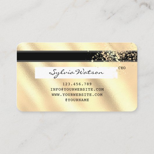 Gold foil Credit Kaart voegt uw logo toe Visitekaartje (Achterkant)