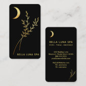 *~* Gold Foil Crescent Moon Foliage Leaves Visitekaartje (Voorkant / Achterkant)