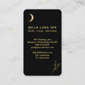 *~* Gold Foil Crescent Moon Foliage Leaves Visitekaartje (Achterkant)