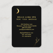 *~* Gold Foil Crescent Moon Glitter Leaves Visitekaartje (Achterkant)