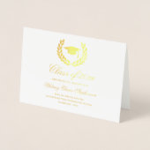 Gold Foil Crest Photo Afstuderen Invitation Folie Kaarten (Voorkant)