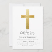 Gold Foil Cross begrafenis Kaart (Voorkant)