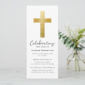 Gold Foil Cross Funeral Digitale Uitgave Kaart (Staand voorkant)