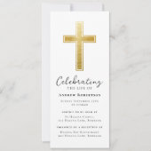 Gold Foil Cross Funeral Digitale Uitgave Kaart (Voorkant)