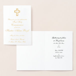 Gold Foil Cross Invitation Folie Kaarten