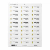Gold Foil Cross Religieuze Adresetiketten Etiket (Full Sheet)