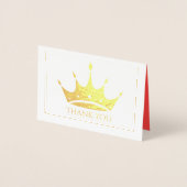 Gold Foil Crown Mini Kaart - Hartelijk dank (Voorkant)