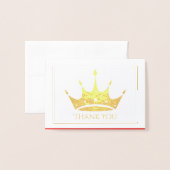Gold Foil Crown Mini Kaart - Hartelijk dank (Voorkant met envelop)