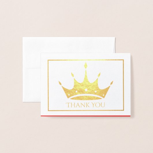 Gold Foil Crown Mini Kaart - Hartelijk dank (Voorkant met envelop)