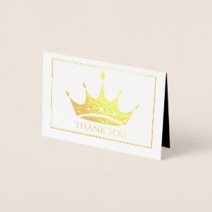 Gold Foil Crown Mini Kaart - Hartelijk dank