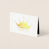 Gold Foil Crown Mini Kaart - Hartelijk dank (Voorkant)