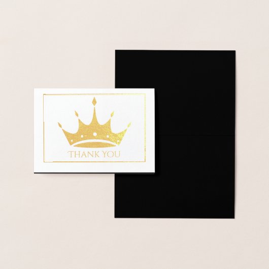 Gold Foil Crown Mini Kaart - Hartelijk dank (Display)