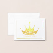 Gold Foil Crown Mini Kaart - Hartelijk dank (Voorkant met envelop)