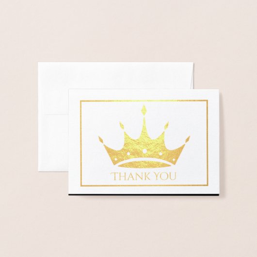 Gold Foil Crown Mini Kaart - Hartelijk dank (Voorkant met envelop)