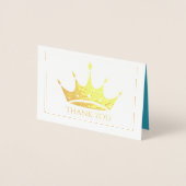 Gold Foil Crown Mini Kaart - Hartelijk dank (Voorkant)
